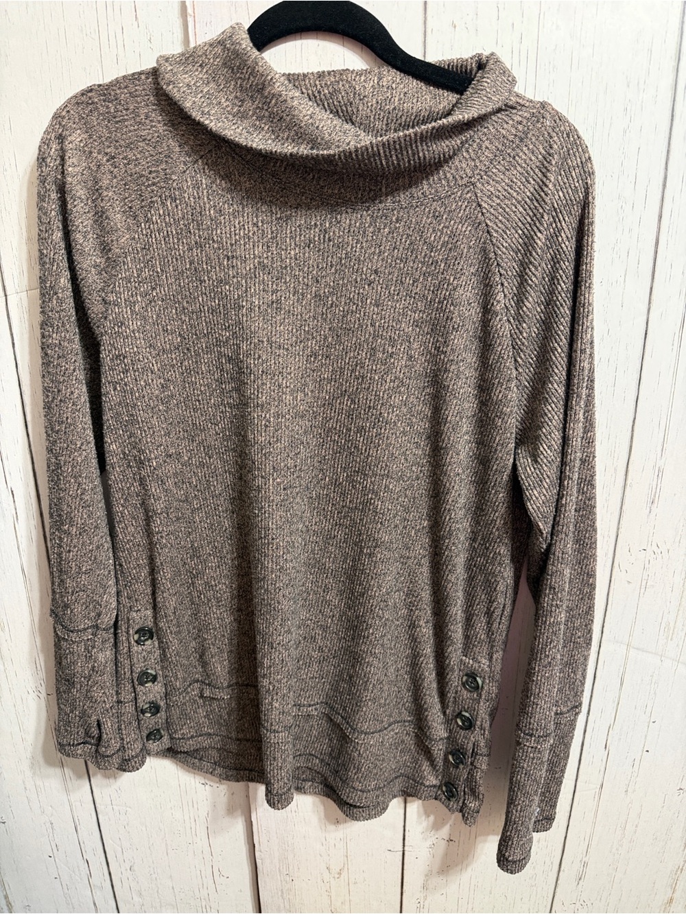 Artesia Ribbed Cowl Neck Top